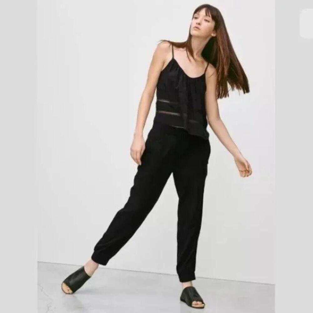 Aritzia Wilfred Black Flore Draped Pullover Slouchy Jogger Pants Size XXS